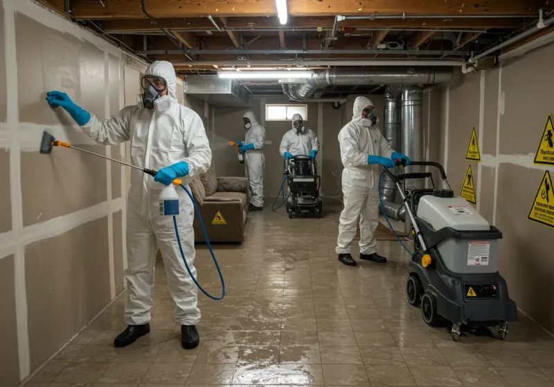 Basement Moisture Removal and Structural Drying process in Washington County, VT